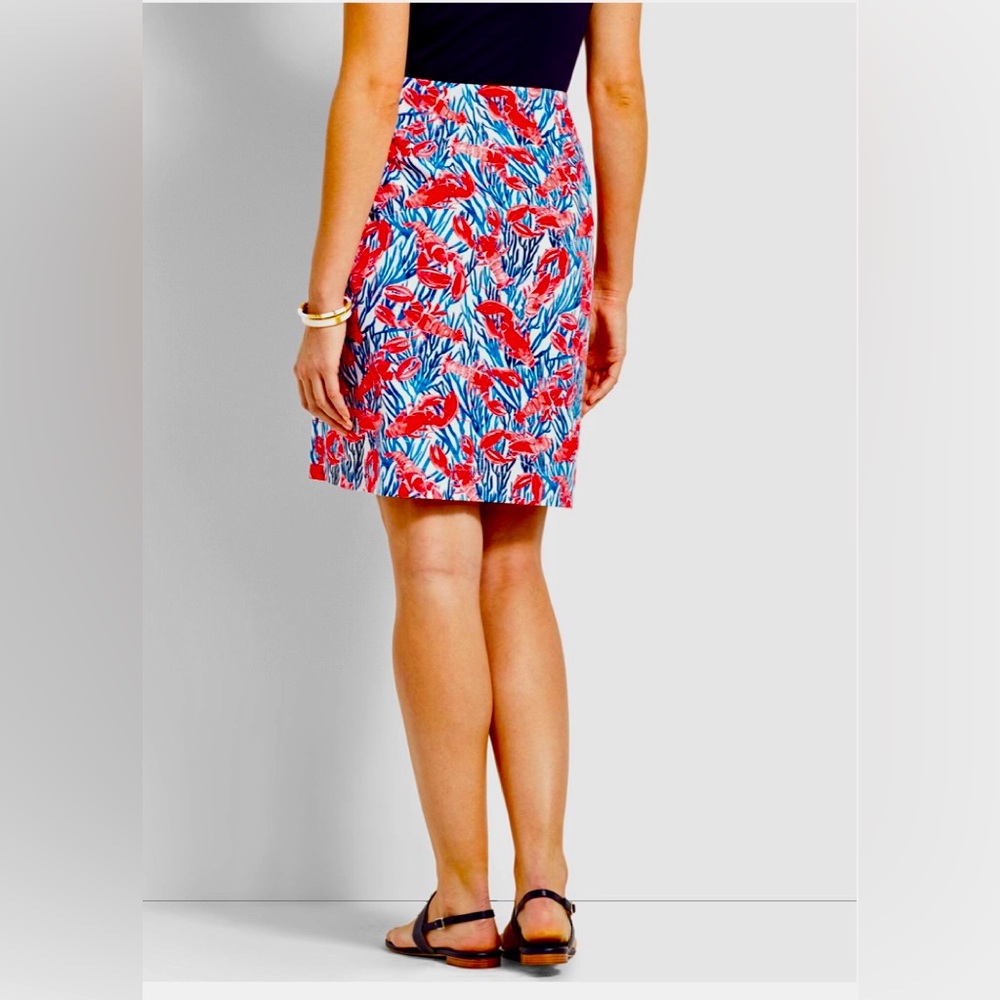 LOBSTER PRINT STRETCH COTTON CANVAS SKIRT